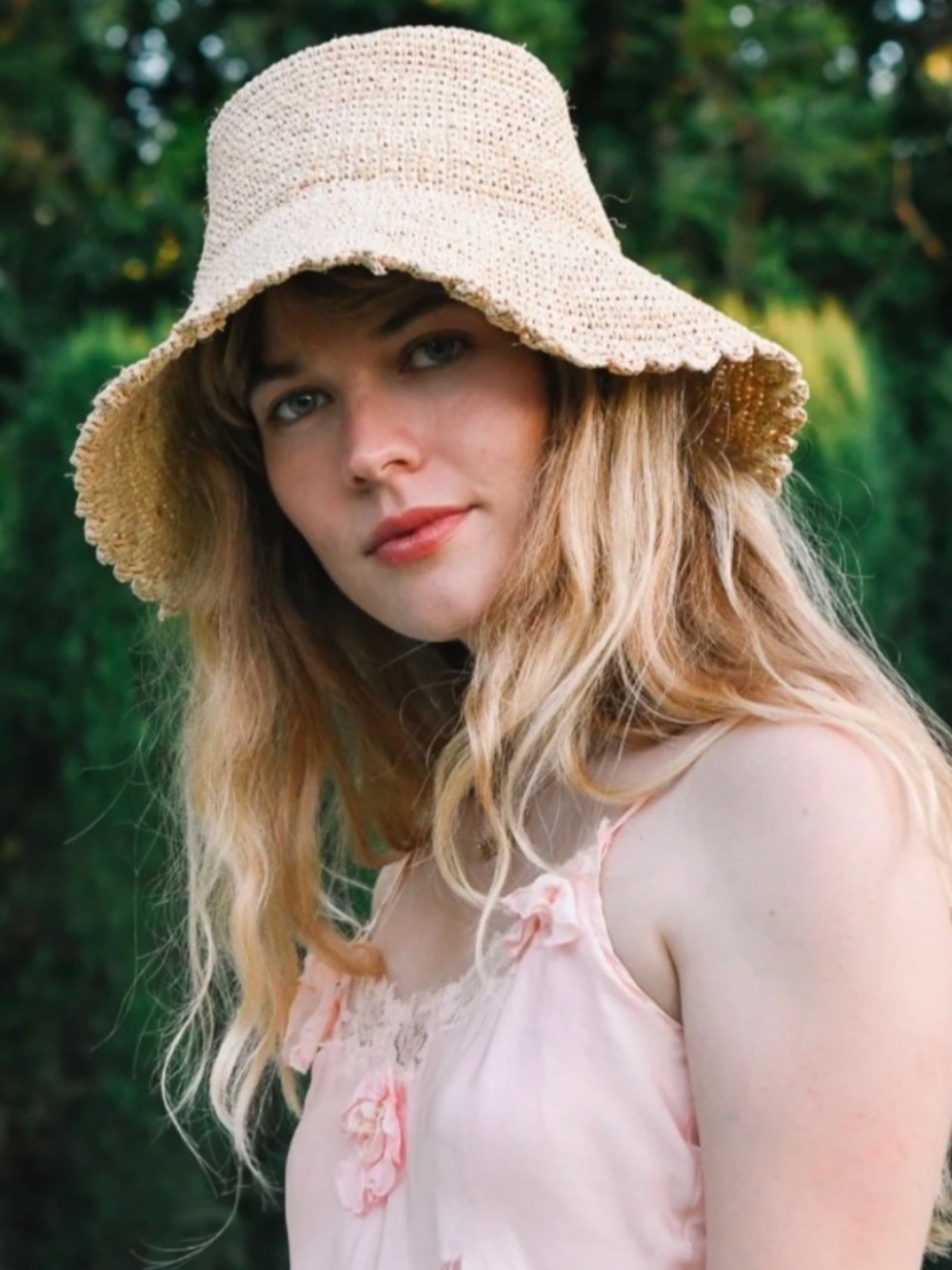 Wyeth Lacey Raffia Bucket Hat Sold out online